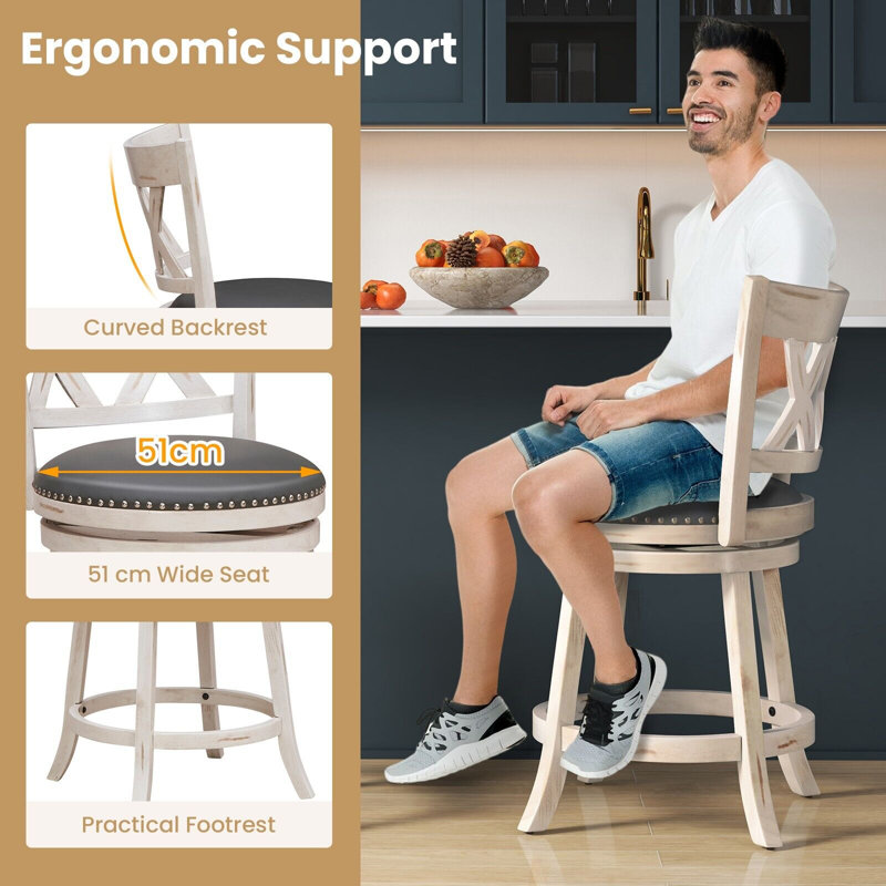 Desdemona Swivel Upholstered Counter Stool