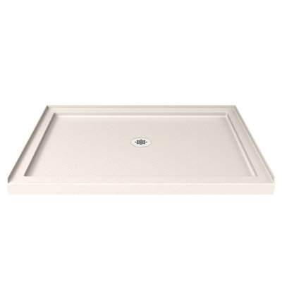  DreamLine SlimLine 34 inch D x 60 inch W x 2 3/4 inch H Center Drain Single Threshold Shower Base in Biscuit