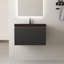 Meuble-lavabo mural simple 24 po avec lavabo, armoire de rangement flottante avec lavabo en résine et tiroir à fermeture en douceur, pré-assemblé, noir-2133658386-2133658395-2133658399