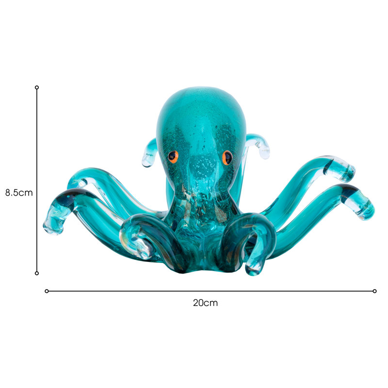 Ellie Glass Figurine / Sculpture Decorative Object, Turquoise