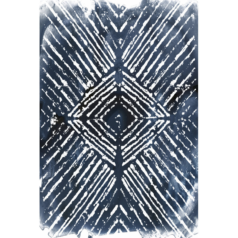 Indigo Ink Motif IV by June Erica Vess - Wrapped Canvas Print, 46cm H x 30cm W x 3.8cm D