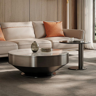 Light luxury creative round rock table
