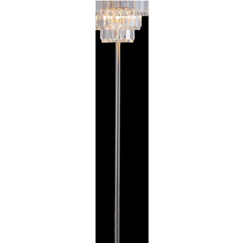 60.5"H Modern Crystal Lampshade Floor Lamp (1PC/CTN) (1.25/17.63), Brushed Nickel