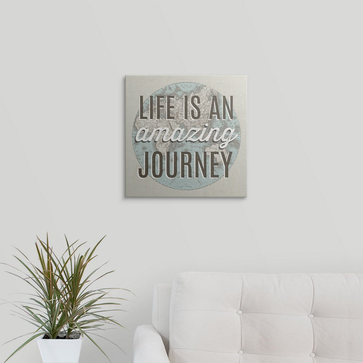 « incroyable voyage », art textuel French World Map Inspiration, H 35 po x l 35 po x P 1,5 po, Toile