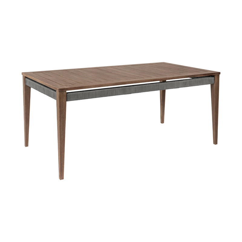 Table de salle à manger d'extérieur Orbit en bois d'eucalyptus vieilli