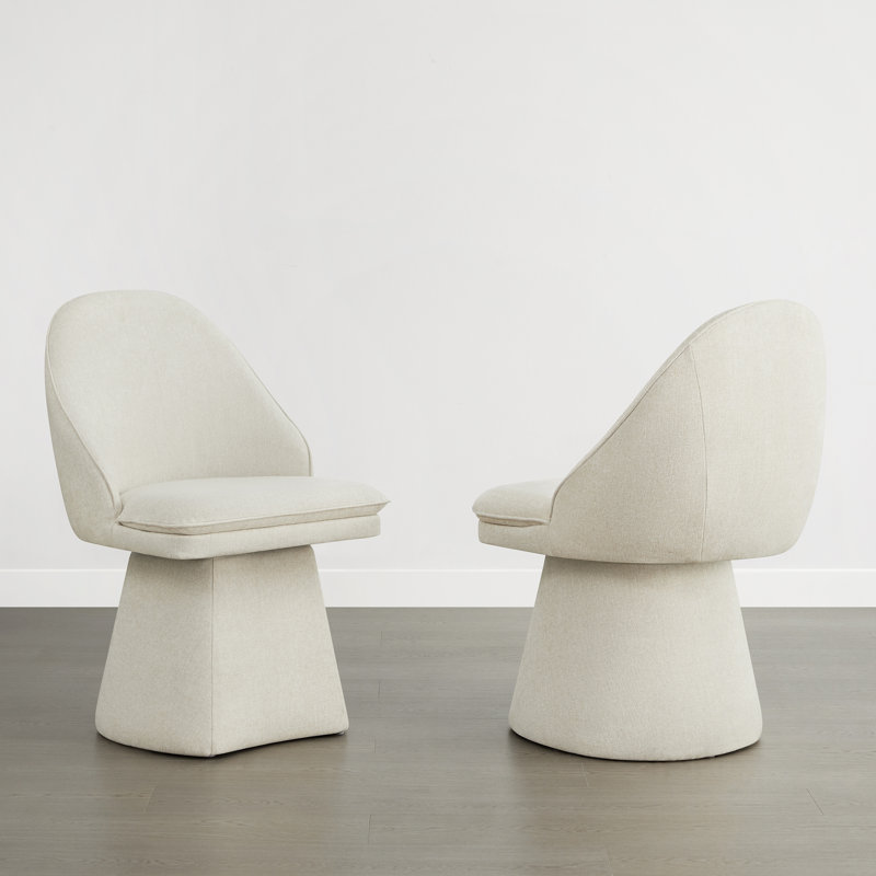 Chaise pivotante rembourrée en tissu, 2, Lin lin