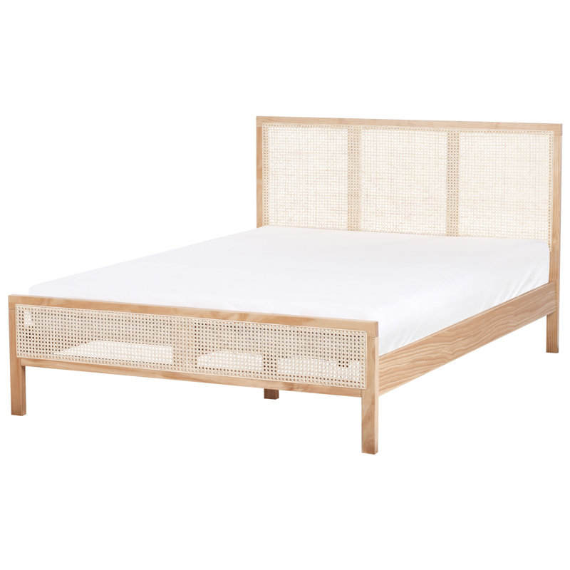 Bed Pine Wood SALERNAS, European Double (140 x 200 cm), Light Brown