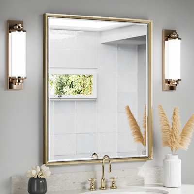 Lohoski Rectangle Beveled Bathroom Vanity Mirror with Thin Aluminum Frame