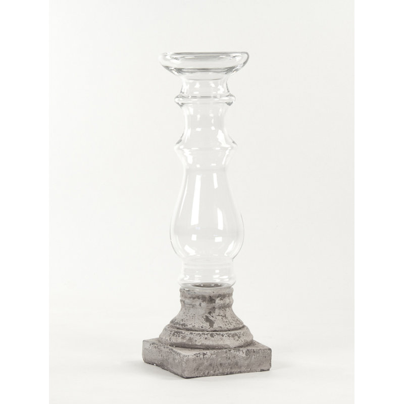 Concrete / Cement Tabletop Candlestick, 21.5" H x 6.5" W x 6.5" D