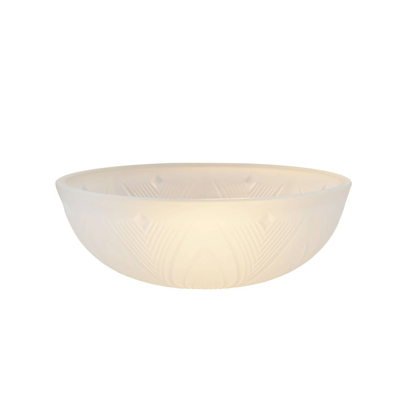 Glass Bowl Lamp Shade, 3.5" H x 9.875" W x 9.875" D