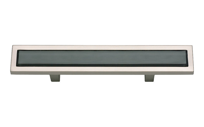 Spa 3" Center to Center Bar Pull, Brushed Nickel/Black