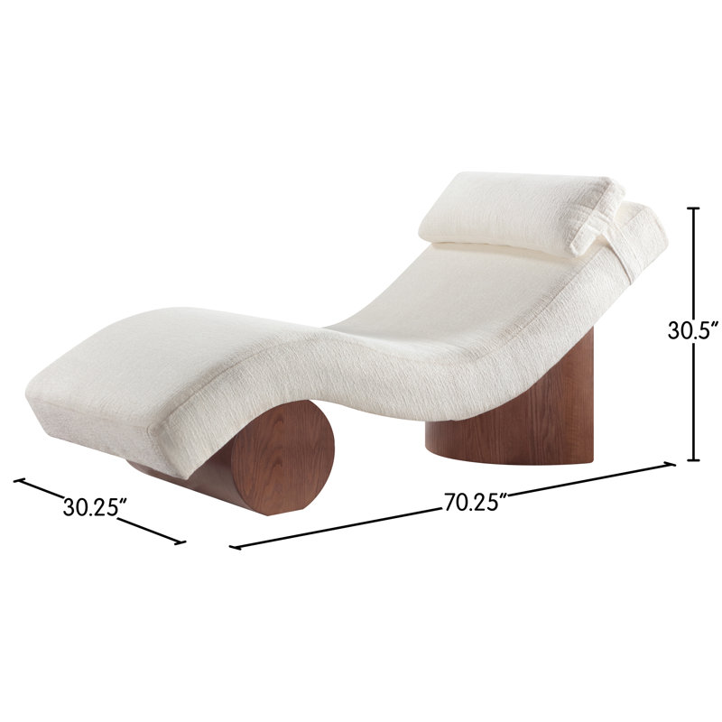 Méridienne Marcella, Tissu crème en polyester, Brun