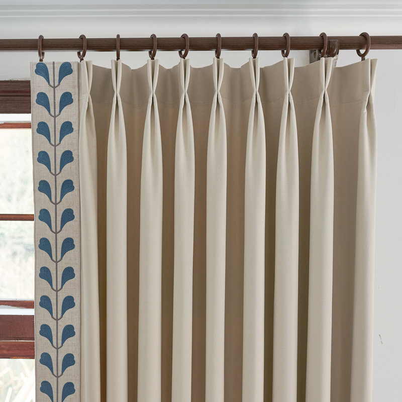 Paire de rideaux obscurcissant en mélange de coton Nora, Beige, L 45 po x L 84 po