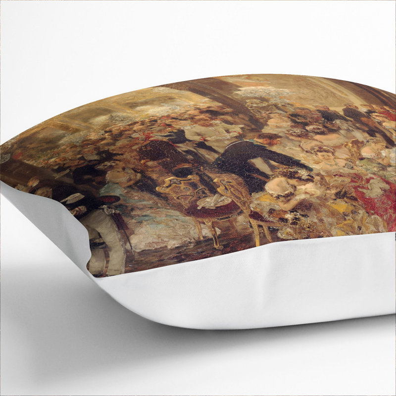 Dinner at the Ball Scatter Cushion, 40cm H x 40cm W x 15cm D, White
