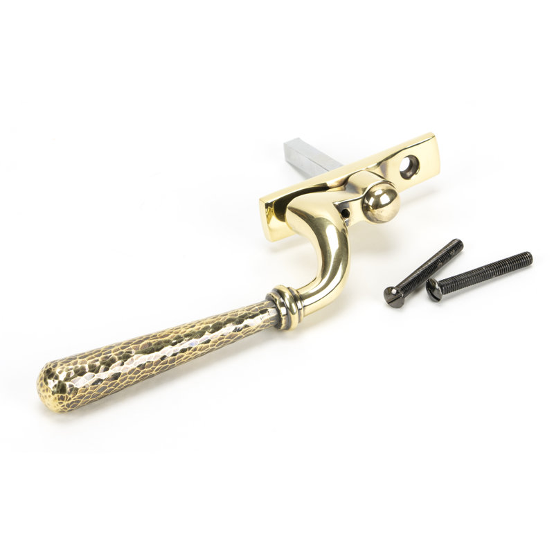 Hammered Newbury Espag Door Accessory, Aged brass