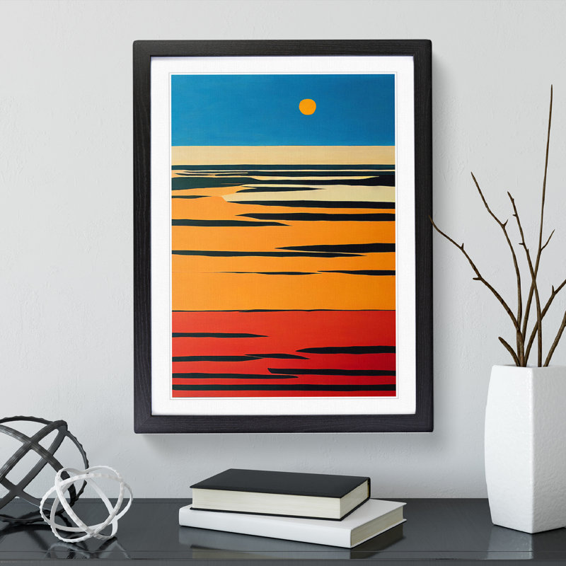 XV1022-4697X Timeless Sunset Abstract - Print, White, Black Framed Paper, 66cm H x 48cm W