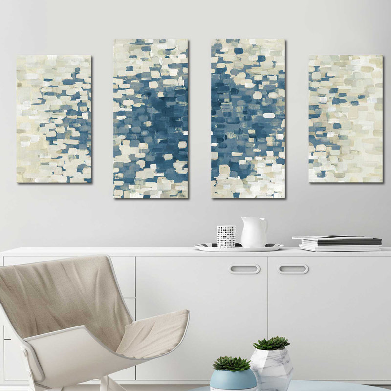 Summer Blocks - ensemble de 4 reproductions d'art sur toiles tendues, H 34 po x l 56 po x P 1 po