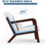 Chaise d'appoint Sherpa avec coussin lombaire, fauteuil de lecture Mid-Century moderne en bois massif-1189424168