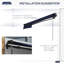 Auvent de patio rétractable 10 pi x 8 pi avec pare-soleil manuel. Matériau de 280 g / m², structure en aluminium robuste. Bleu pour terrasse, balcon, contrôle de cour. ,