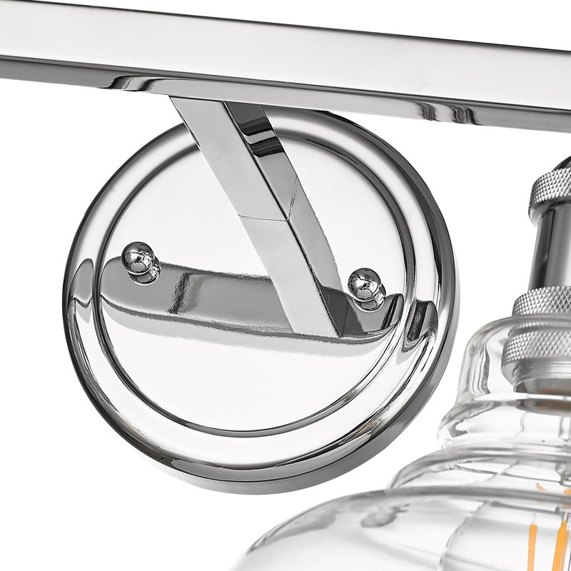 Éclairage pour salle de bain 4 lumières Carver en chrome avec verre transparent Carver, Clair, Chrome chrome