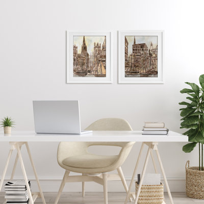 Salted Remnants Pier 2pc Framed Print Under Glass Set, design by Melissa Wang