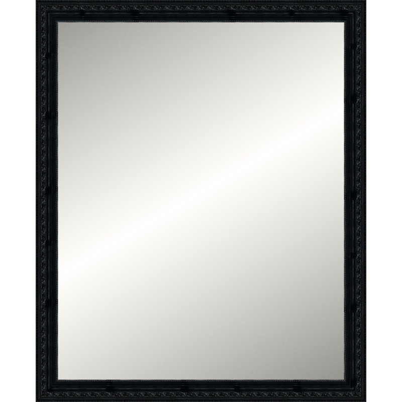 Glossy Black Gallery Mirror, Large Rectangle