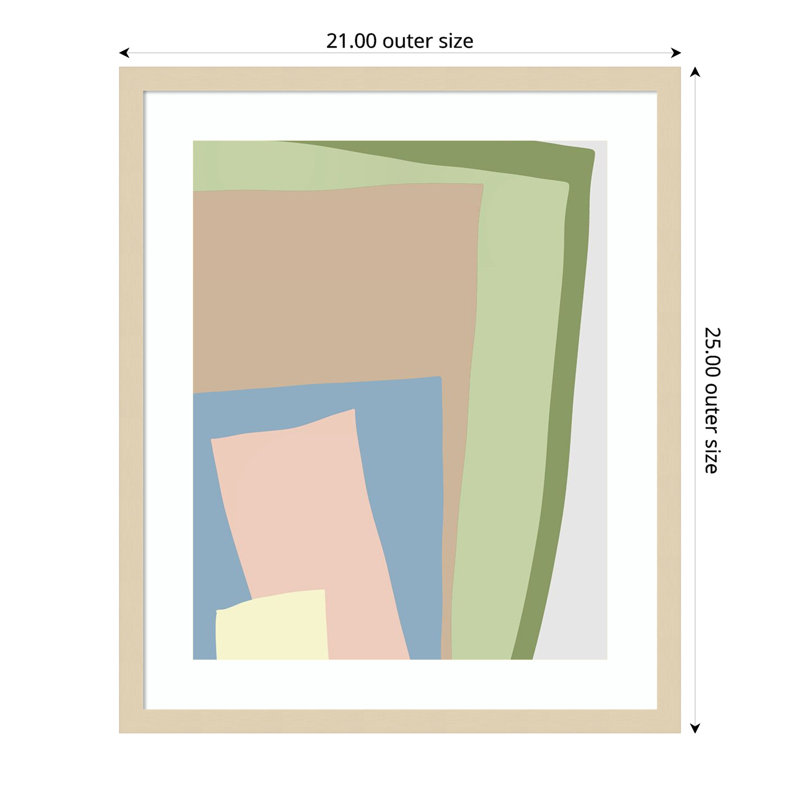 «Blue Cut Out I» par Wood, reproduction d'art encadrée, H 25 po x l 21 po