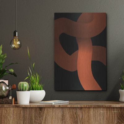 Art mural luxueux en métal «Soft N 1» par Cesare Bellassai, 16 po x 24 po