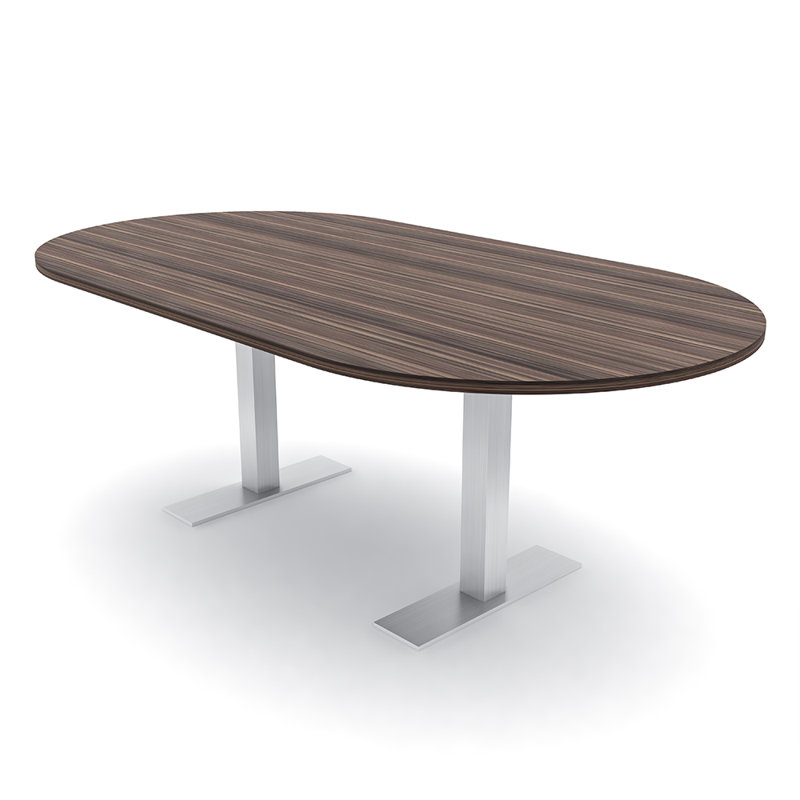 Table de conférence Parinka, L 72 po x l 48 po, Eucalyptus naturel, Argent argent