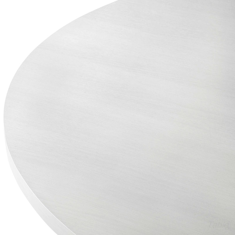 Edo 45'' Round White MDF Dining Table with Trestle Base