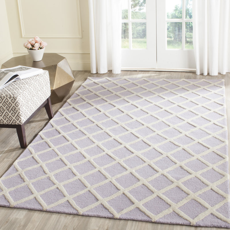 Saroyan Geometric Wool Hand Woven Area Rug, Rectangle 122 x 183 cm