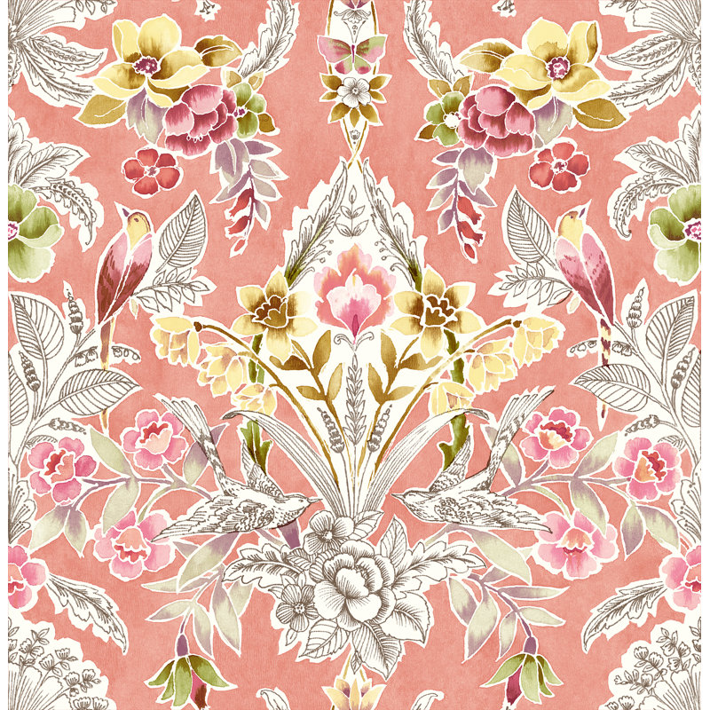 Kelleia 10.06m x 52.07cm Semi-Gloss Wallpaper Roll, Pink