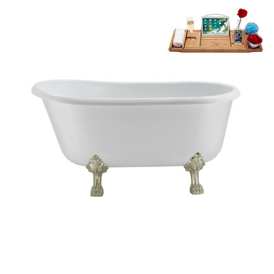 57.5'' x 29.5'' Soaking Acrylic Bathtub