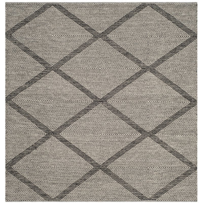 Tapis noir à motif géométrique tissé à plat à la main Abberton