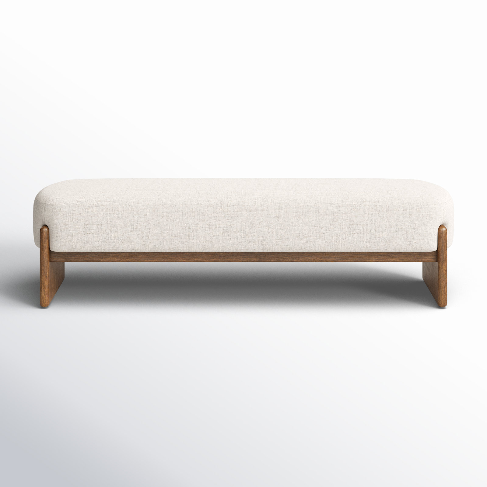 Gusman Bench, Alcala Cream Polyester Blend, 20.5" H x 75.5" W x 20.5" D