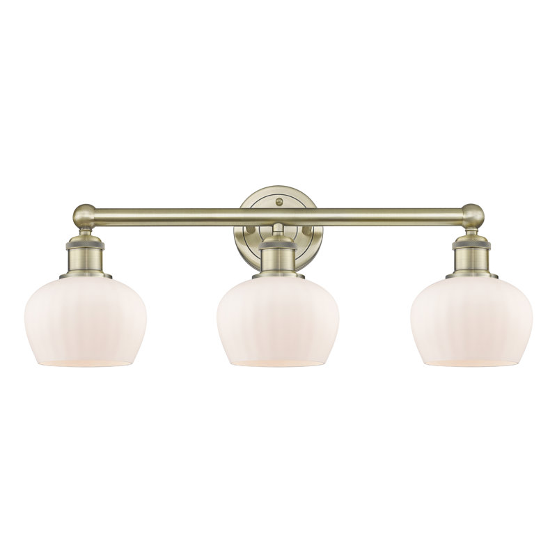 Noille 3 - Light Dimmable Vanity Light, Matte White, Antique Brass