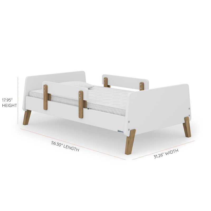 Muse Toddler Bed, White/Natural