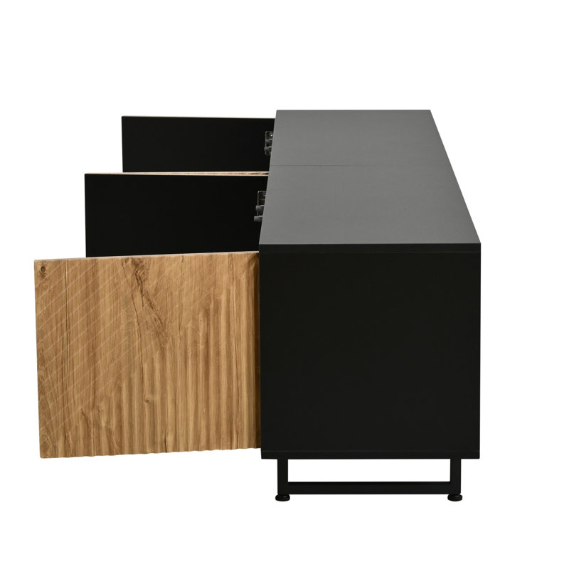 Unfinished TV Stand for TVs up to 75" with Fireplace Included