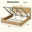 Structure de lit avec rangement relevable, lignes courbes en bois ondulé, rangement hydraulique / aucun sommier nécessaire-1701404202