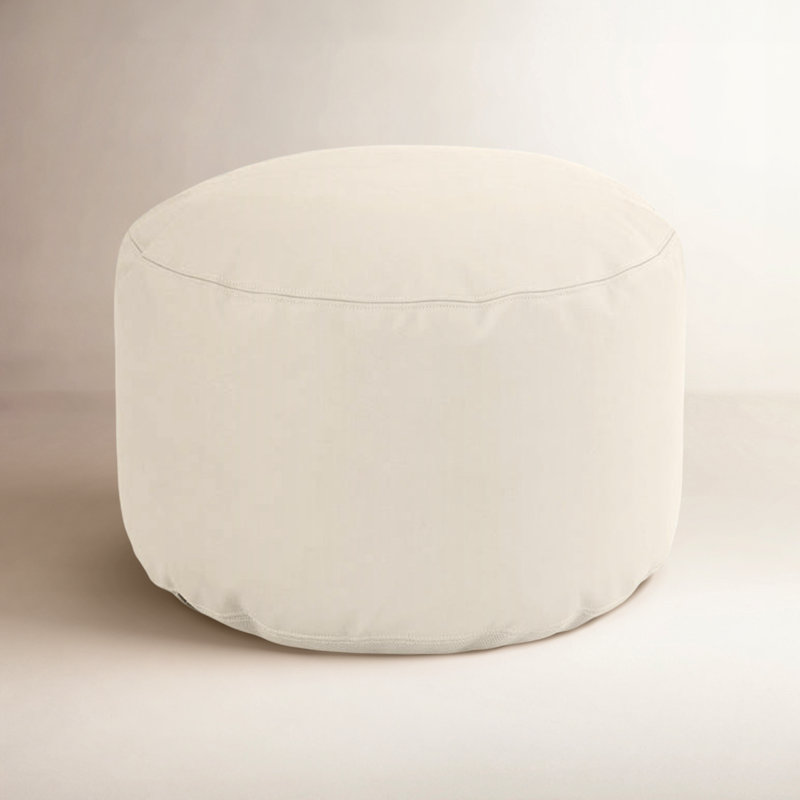 Round Pouf, Ivory 