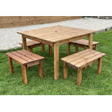 Zolotas Rectangular 5 - Piece 4 - Person Outdoor Table Set
