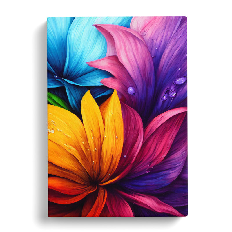 Vibrant Flowers No.1 - Wrapped Canvas Print, 50cm H x 35cm W x 3cm D