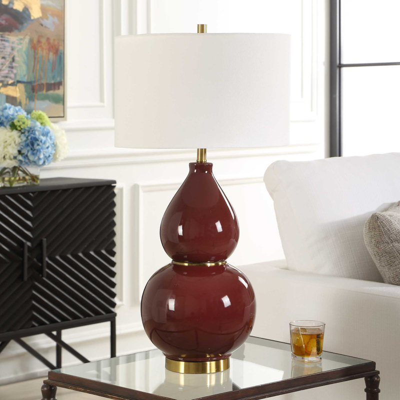 Uttermost Gourd Burgundy Table Lamp
