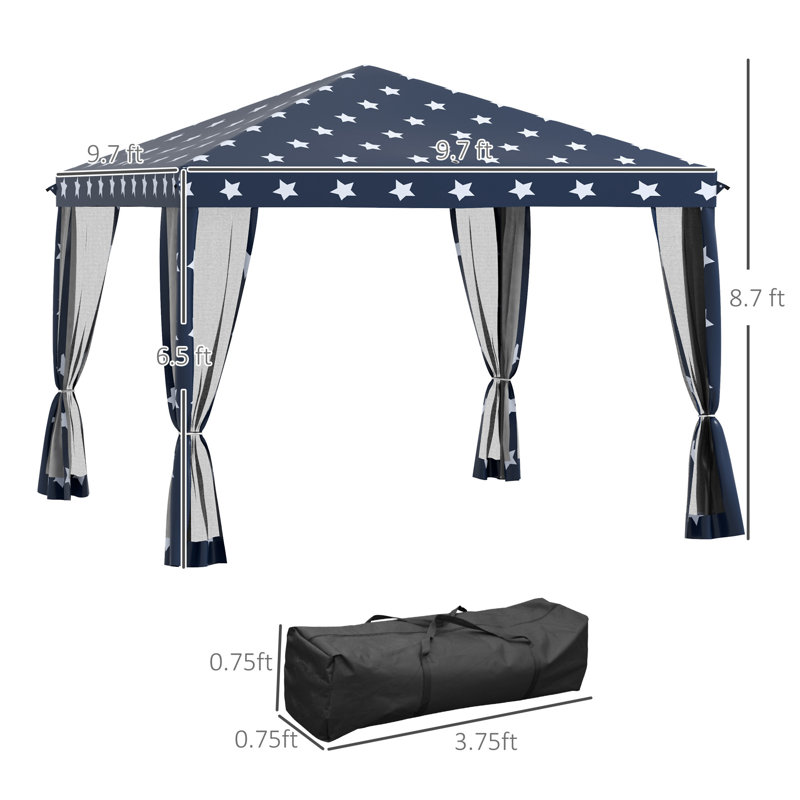 Tente à auvent avec filet Outsunny 10 pi x 10 pi Outsunny