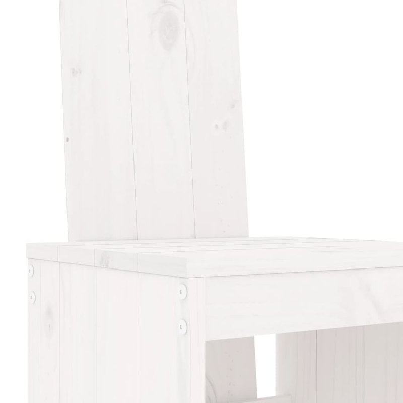 Auggie Brayden Studio Bar Set with Wood Frame and Solid Wood Outer Material, White