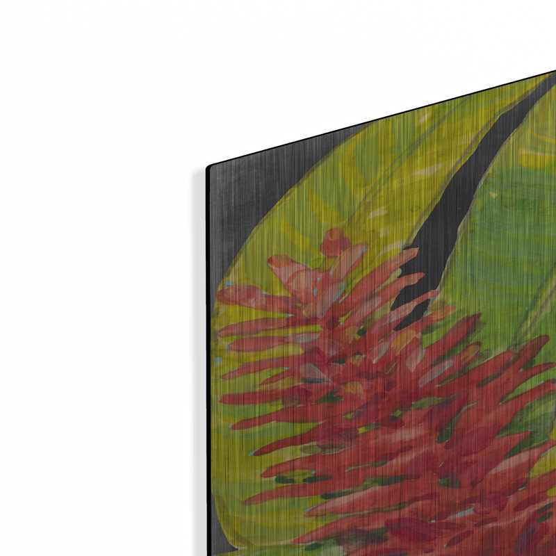 Art mural en métal «Red Tropical Flowers I» par Tim O'Toole, H 36 po x l 24 po