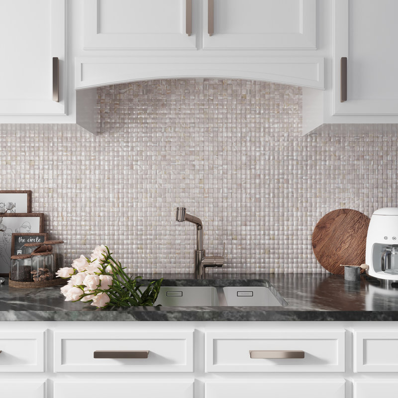 12" x 12" Seashell Grid Mosaic Wall & Floor Tile