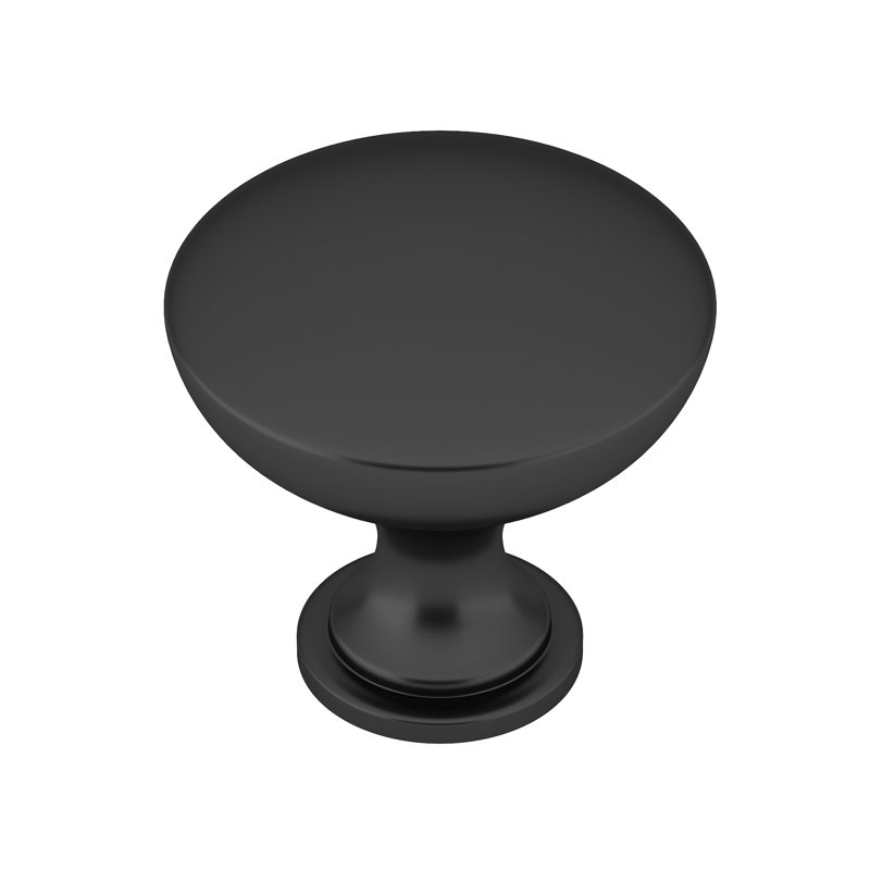 Poignée ronde surdimensionnée de 1 9/16 po de diamètre, Noir mat