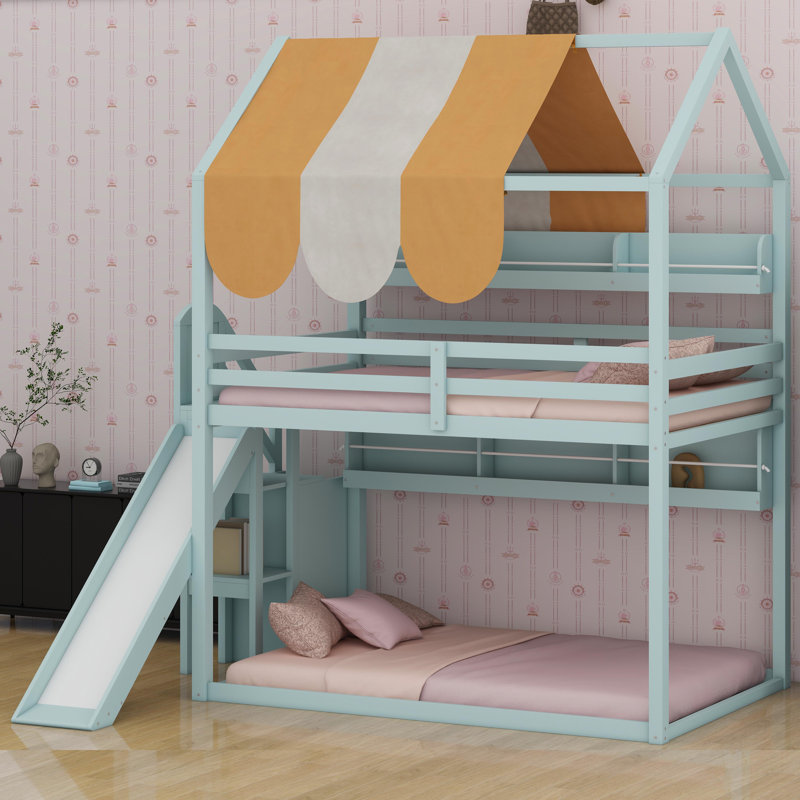 Lit House avec auvent, Vert clair