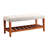 Gray Fabric Bench With Oak Finish - 40"X16"X18" Seat & Practical Shelf Storage Slatted 15.76 In. Depth Functional Elegant-950826069